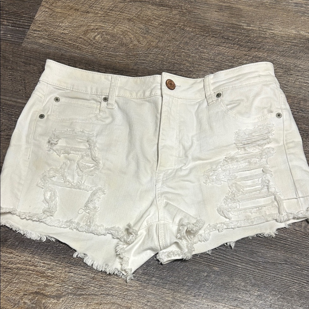 American Eagle White Jean Shorts